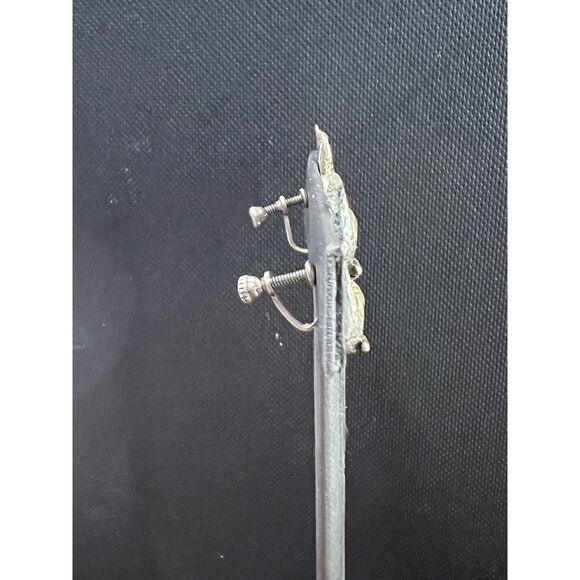 Vintage Sterling Silver Screw On Twin Fish Earrings - Picture 7 of 9
